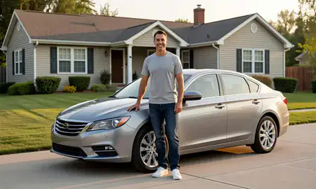 Customer with their delivered car in Cuyahoga Falls, Ohio, United States