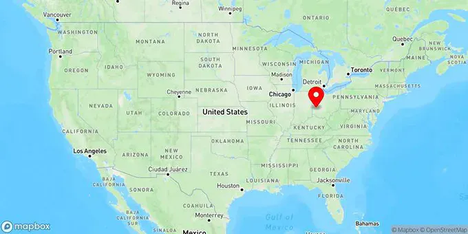 Map of Dayton, Ohio, United States