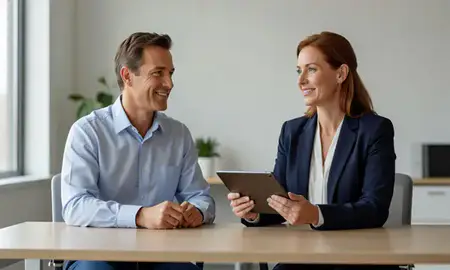 Customer discussing car shipping options in Elyria, Ohio, United States