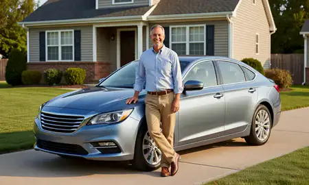Customer with their delivered car in Fairfield, Ohio, United States