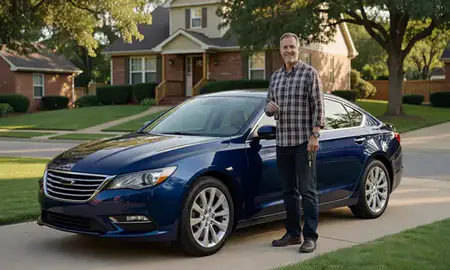 Car delivered to a driveway in Grove City, Ohio, United States