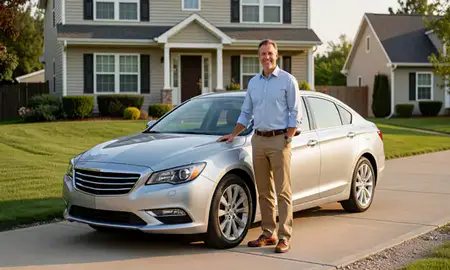 Customer with their delivered car in Huber Heights, Ohio, United States
