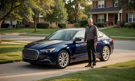 Car delivered to a driveway in Kettering, Ohio, United States