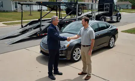 Vehicle owner beside their delivered car in Kettering, Ohio, United States