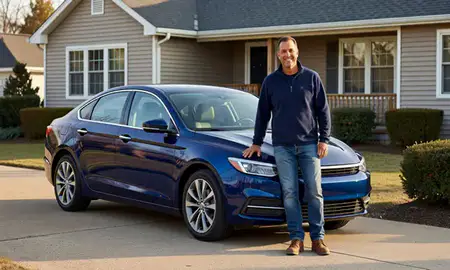 Customer with their delivered car in Middletown, Ohio, United States