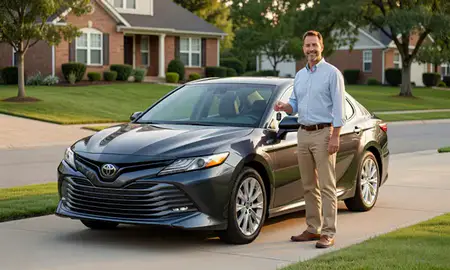 Car delivered to a driveway in Parma, Ohio, United States