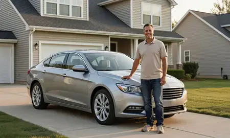 Customer with their delivered car in Reynoldsburg, Ohio, United States