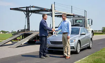 Vehicle owner beside their delivered car in Reynoldsburg, Ohio, United States