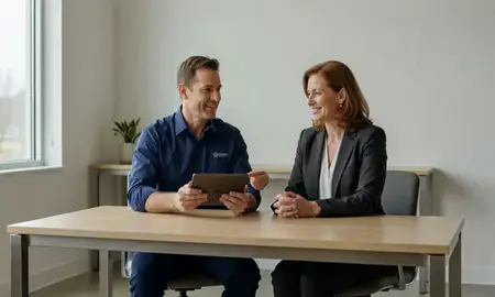 Customer discussing car shipping options in Reynoldsburg, Ohio, United States