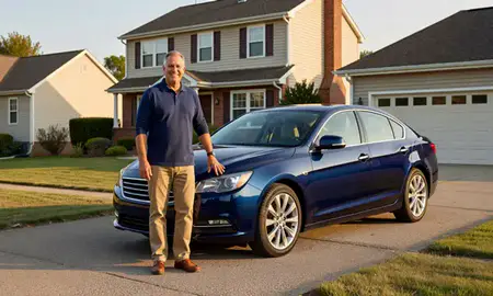 Customer with their delivered car in Springfield, Ohio, United States