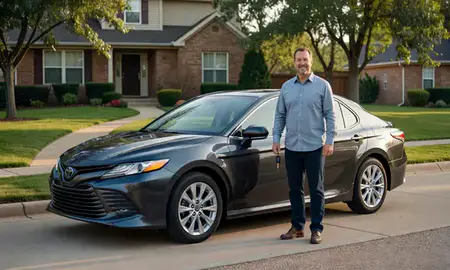 Car delivered to a driveway in Springfield, Ohio, United States