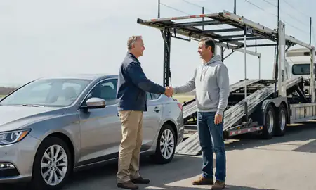 Vehicle owner beside their delivered car in Springfield, Ohio, United States