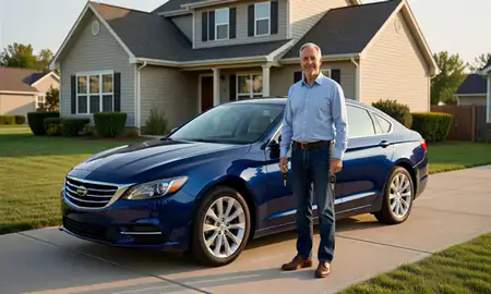 Car delivered to a driveway in Toledo, Ohio, United States