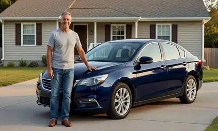 Customer with their delivered car in Youngstown, Ohio, United States