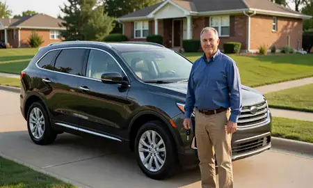 Car delivered to a driveway in Youngstown, Ohio, United States