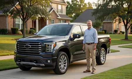 Car delivered to a driveway in Oklahoma, United States