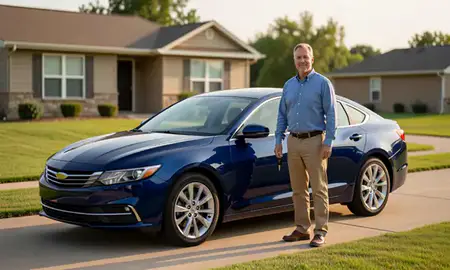 Car delivered to a driveway in Altus, Oklahoma, United States