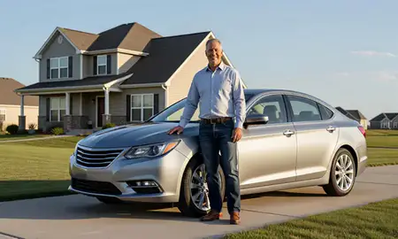 Customer with their delivered car in Bartlesville, Oklahoma, United States
