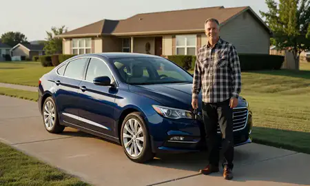 Car delivered to a driveway in Bartlesville, Oklahoma, United States