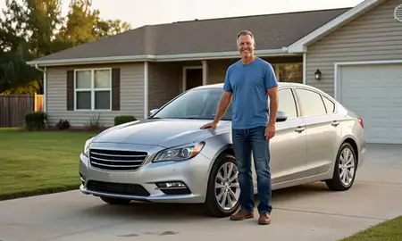 Customer with their delivered car in Bixby, Oklahoma, United States