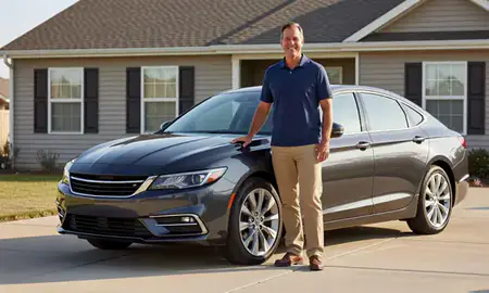 Customer with their delivered car in Broken Arrow, Oklahoma, United States