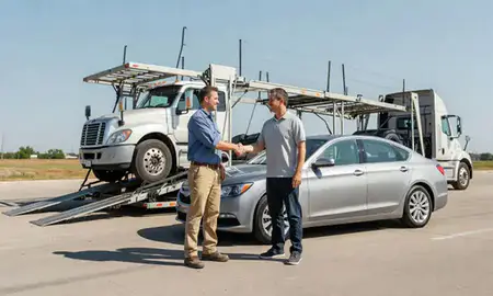 Vehicle owner beside their delivered car in Broken Arrow, Oklahoma, United States