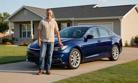 Customer with their delivered car in Enid, Oklahoma, United States