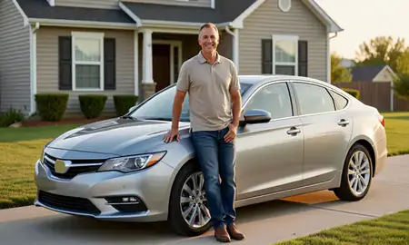 Customer with their delivered car in Jenks, Oklahoma, United States