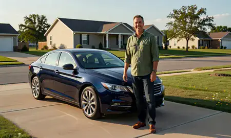 Customer with their delivered car in McAlester, Oklahoma, United States