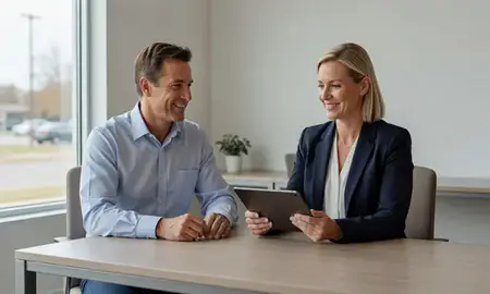 Customer discussing car shipping options in Midwest City, Oklahoma, United States