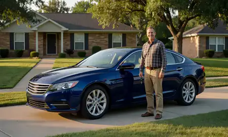 Car delivered to a driveway in Moore, Oklahoma, United States
