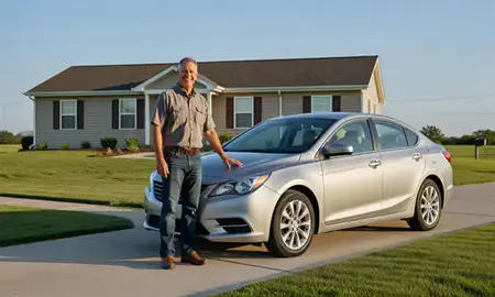 Customer with their delivered car in Muskogee, Oklahoma, United States