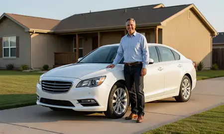 Customer with their delivered car in Oklahoma City, Oklahoma, United States