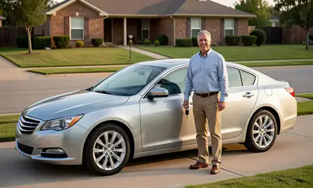 Car delivered to a driveway in Owasso, Oklahoma, United States