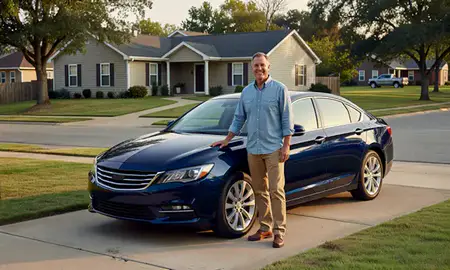 Customer with their delivered car in Ponca City, Oklahoma, United States