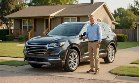 Car delivered to a driveway in Sapulpa, Oklahoma, United States