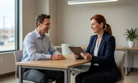 Customer discussing car shipping options in Shawnee, Oklahoma, United States