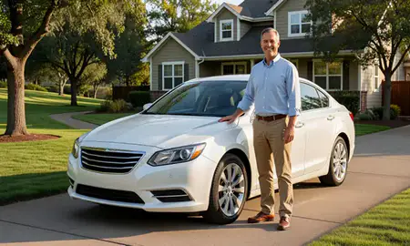 Customer with their delivered car in Corvallis, Oregon, United States