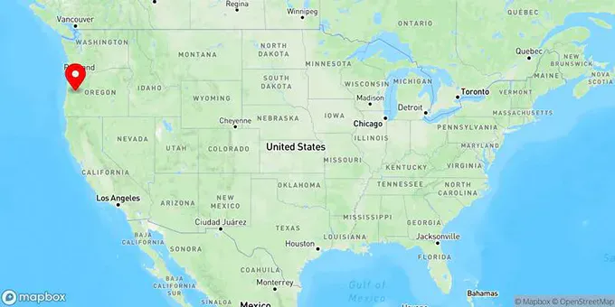 Map of Eugene, Oregon, United States
