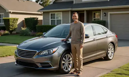 Customer with their delivered car in Grants Pass, Oregon, United States