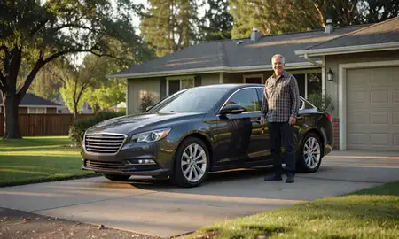 Car delivered to a driveway in Gresham, Oregon, United States