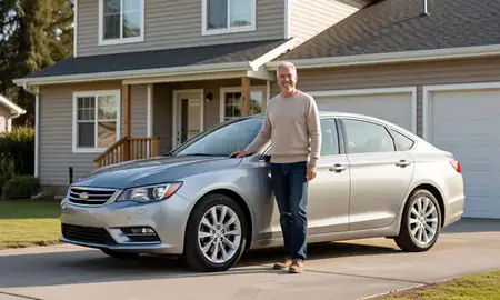 Customer with their delivered car in Hayesville, Oregon, United States