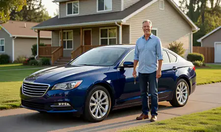 Car delivered to a driveway in Hayesville, Oregon, United States