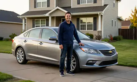 Customer with their delivered car in Keizer, Oregon, United States