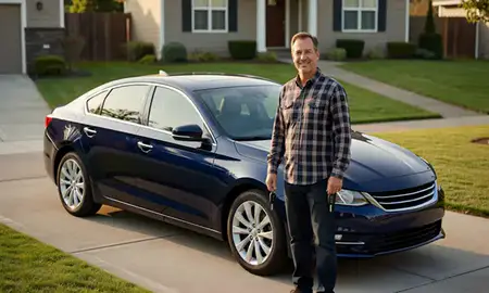 Car delivered to a driveway in Newberg, Oregon, United States