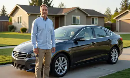 Car delivered to a driveway in Roseburg, Oregon, United States