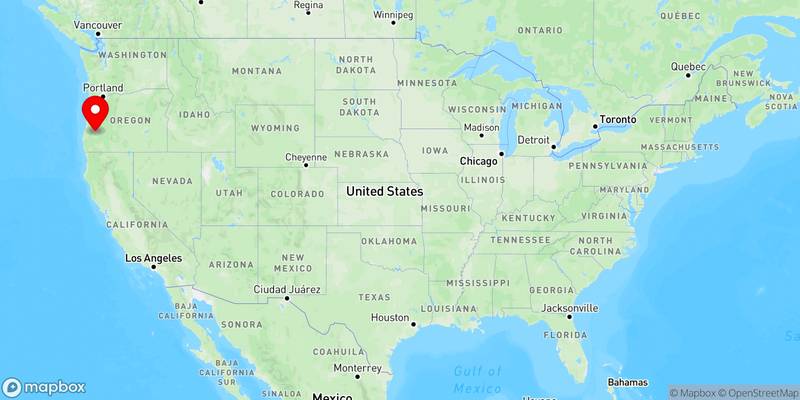 Map of Roseburg, Oregon, USA