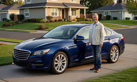 Car delivered to a driveway in Salem, Oregon, United States