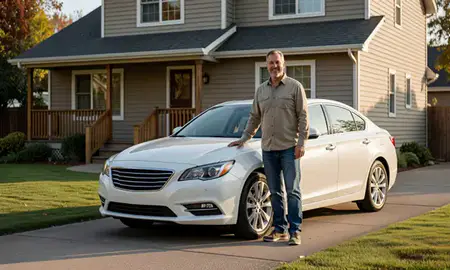 Customer with their delivered car in Springfield, Oregon, United States