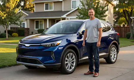 Car delivered to a driveway in Springfield, Oregon, United States
